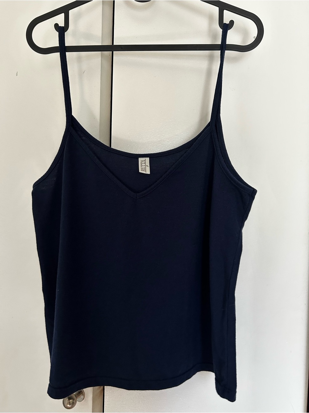 Navy Spaghetti Strap V-Neck Tank Top